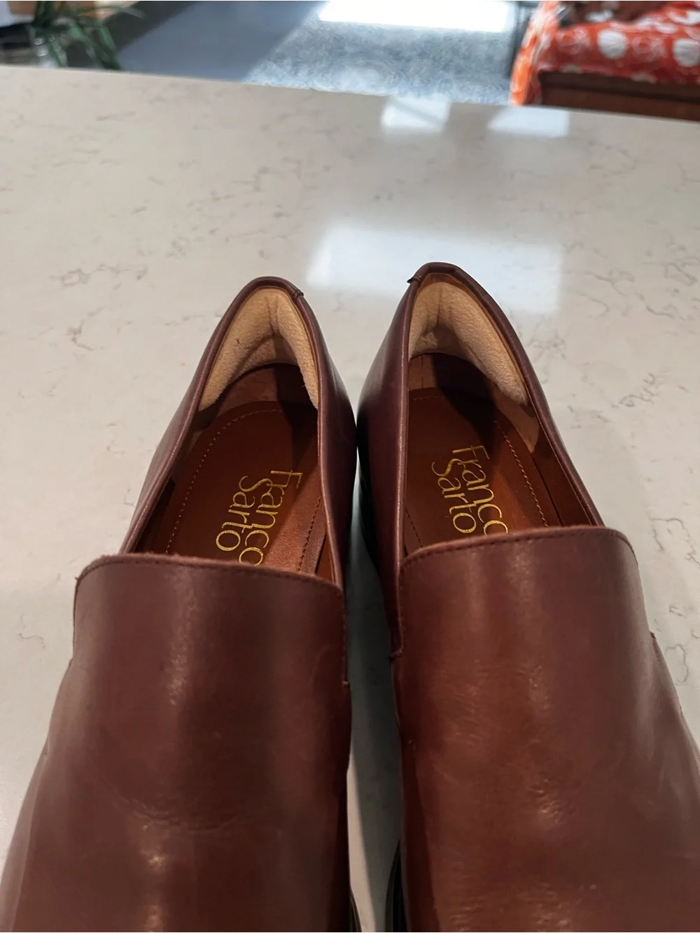 FRANCO SARTO Bocca Slip On Loafer In Oxford Brown Leather Size 7.5